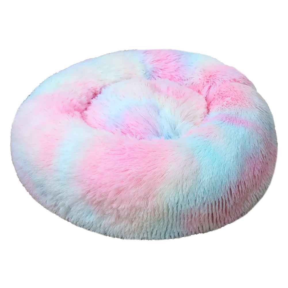 arc-en-ciel lit rond forme donut pour chat