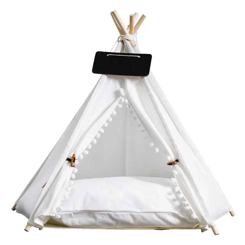 blanc canva pompon tipi chat