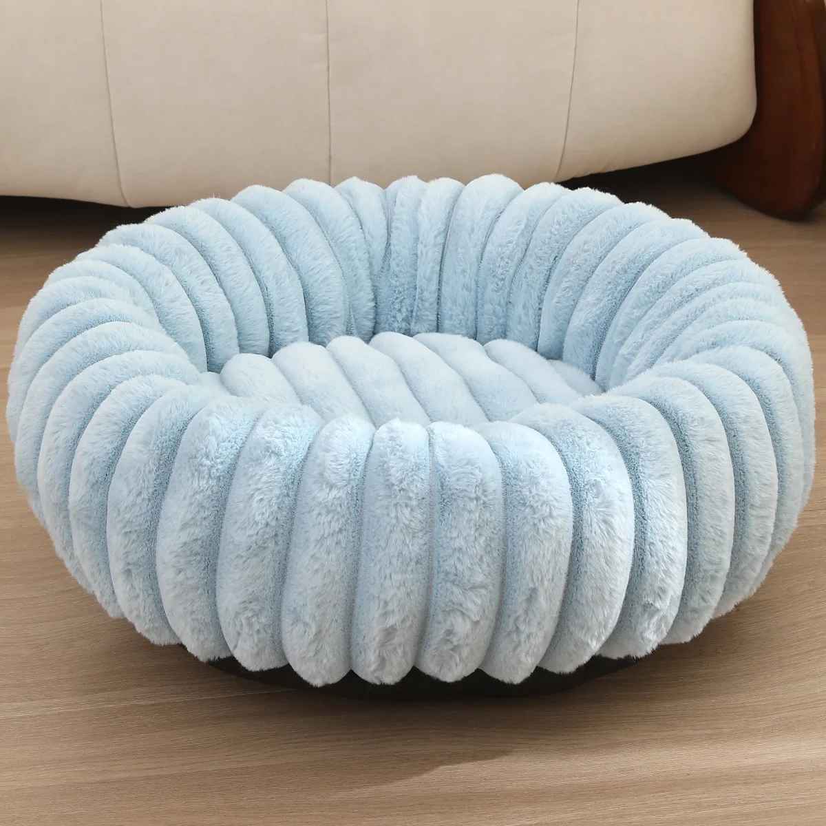 bleu lit pour chat beignet