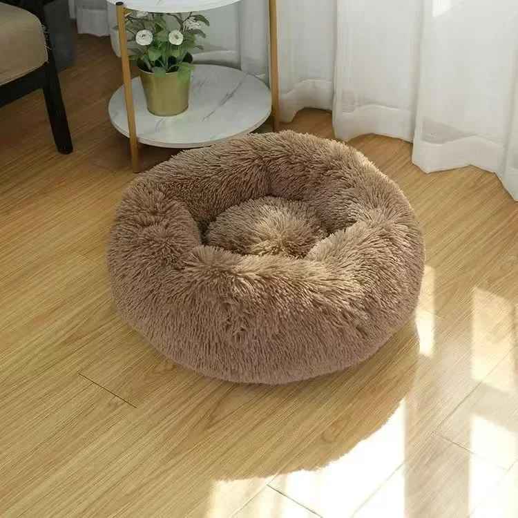 coussin chat brun