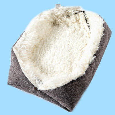 Coussin pour chat transformable gris blanc