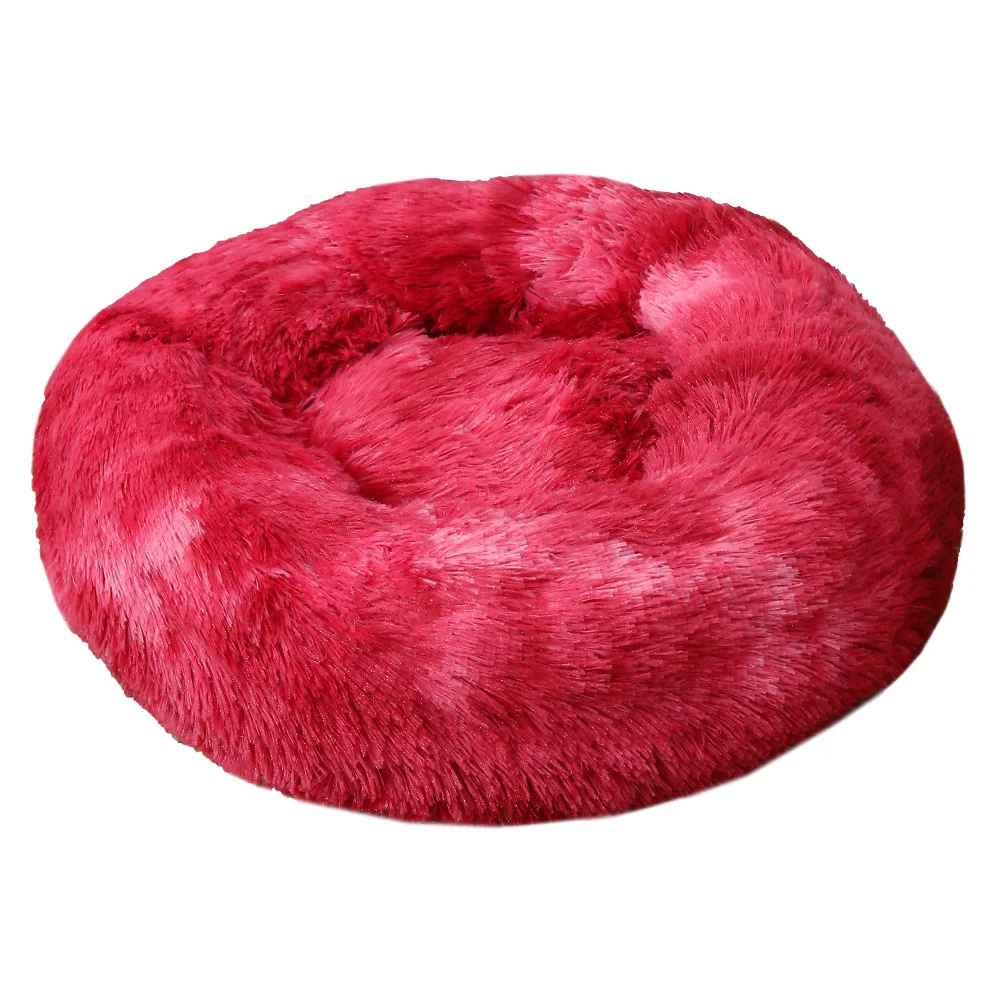 dégradé rouge lit rond forme donut pour chat