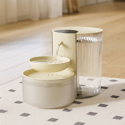 Fontaine a eau chat automatique sans fil beige