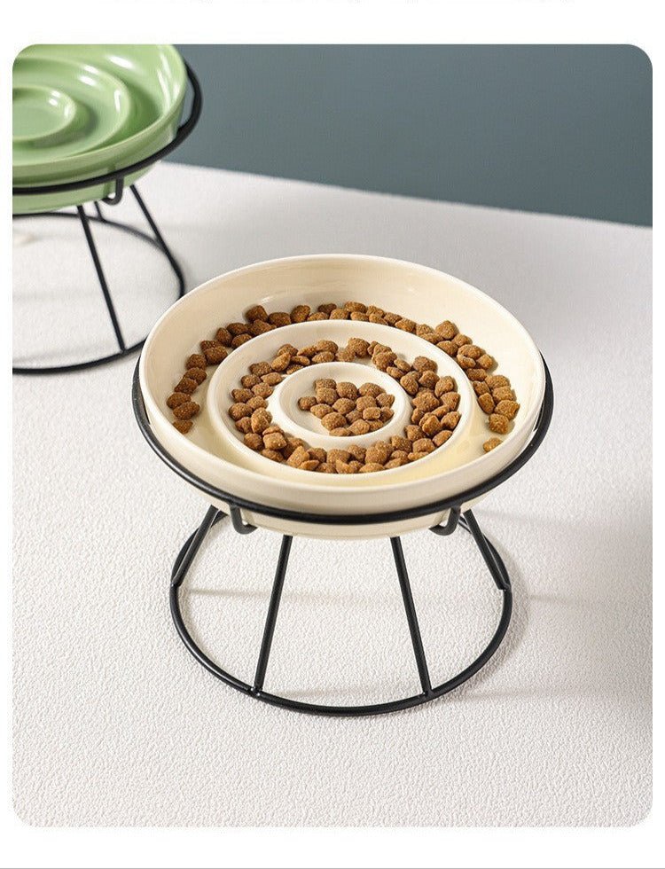 Gamelle anti glouton chat Céramique Spirale - Chat - Mellow