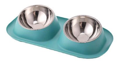 Gamelle chat | Double bol Ergonomique - turquoise