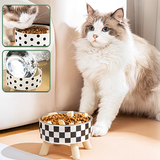Gamelle pour chat surélevée - Black & White - Chat - Mellow