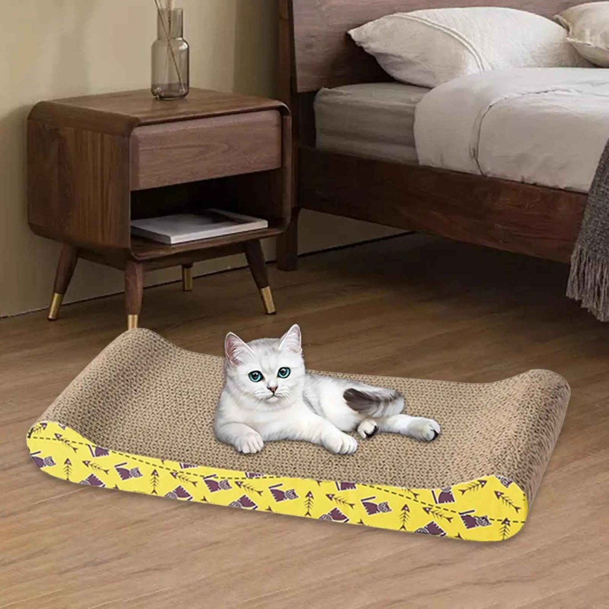 Griffoir en carton pour chat réversible - Chat - Mellow