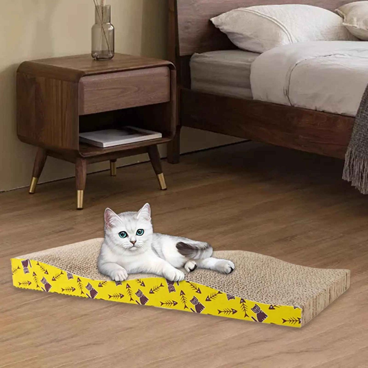 Griffoir en carton pour chat réversible - Chat - Mellow