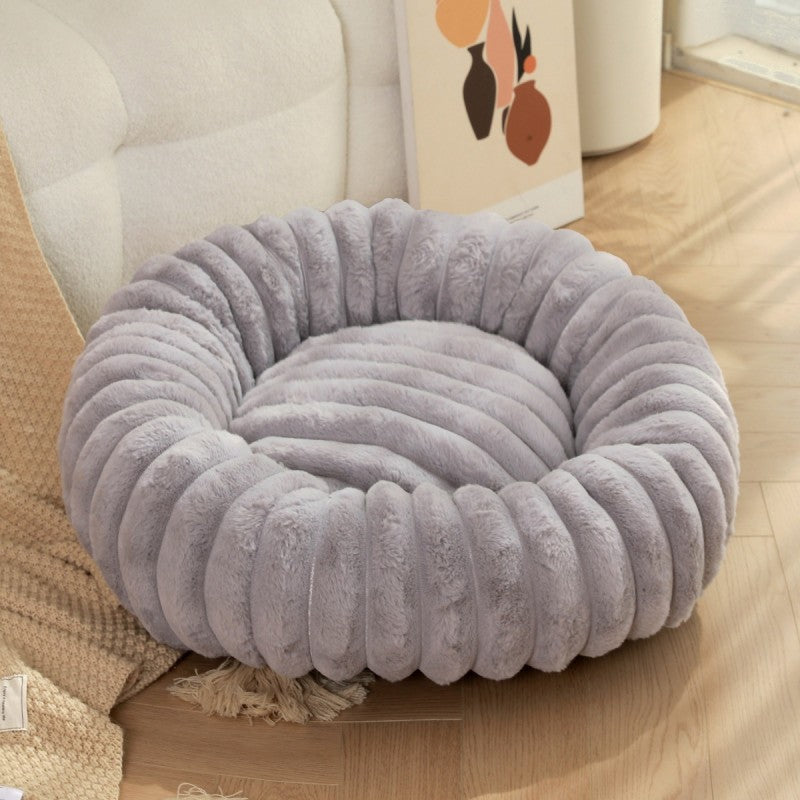 gris lit pour chat beignet
