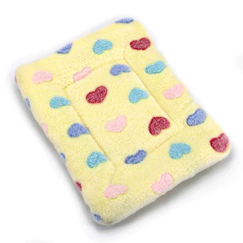 jaune coeur tapis de lit pour chat
