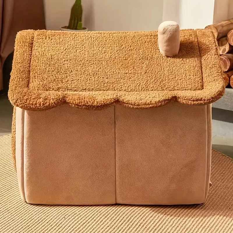 maison pour chat marron profil