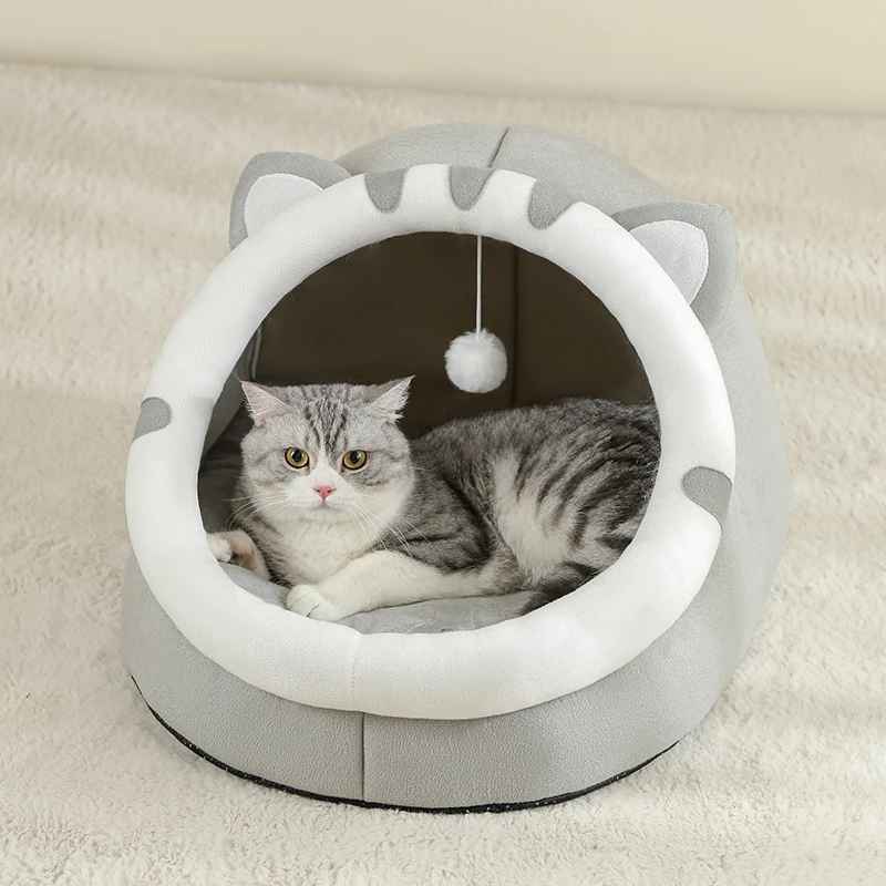 niche pour chat gris