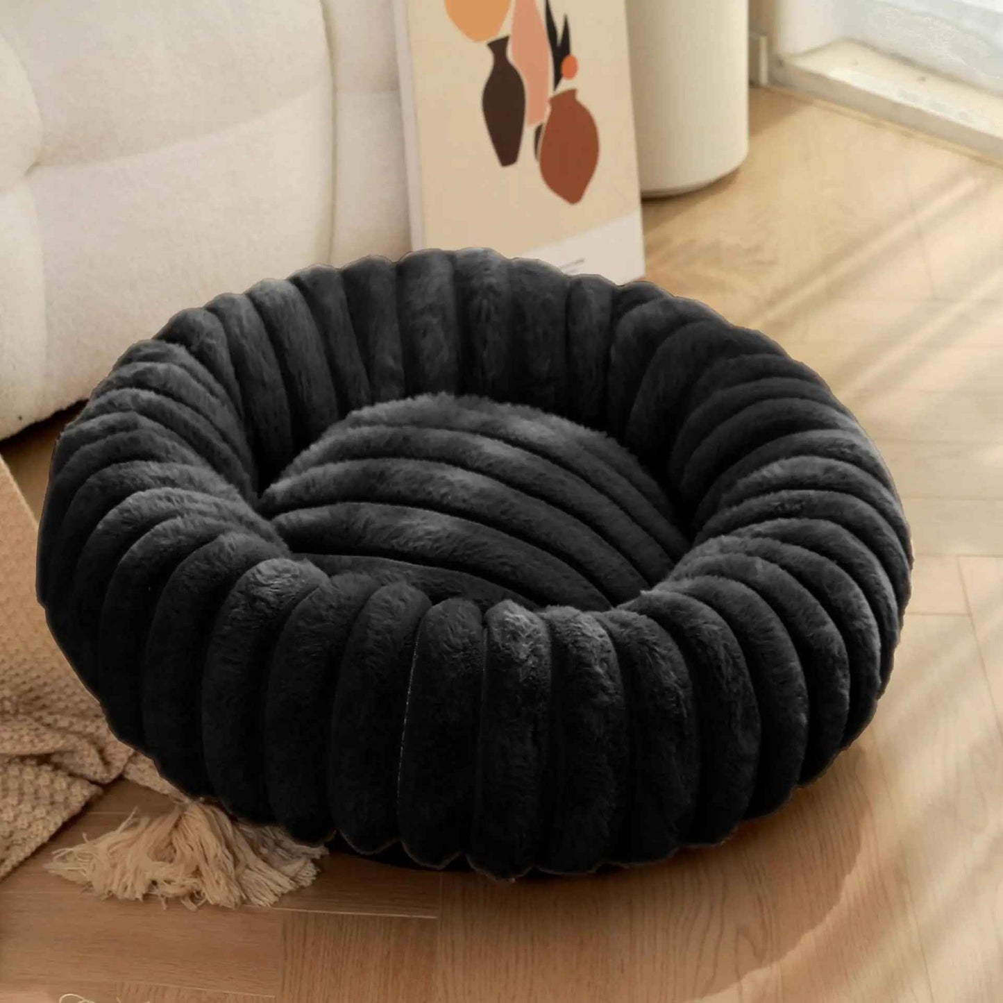 noir lit pour chat beignet