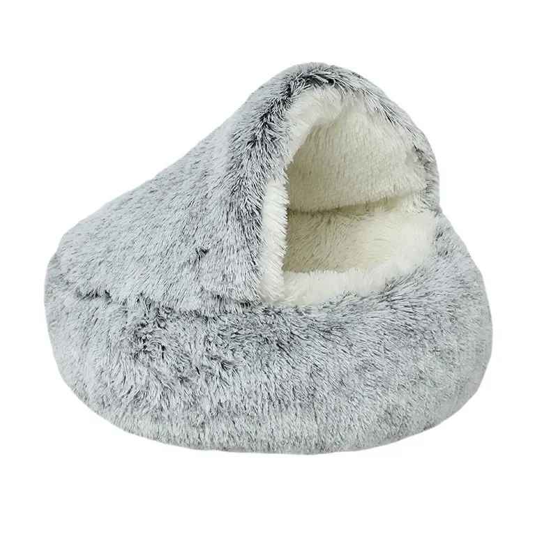 peluche gris lit pour chat