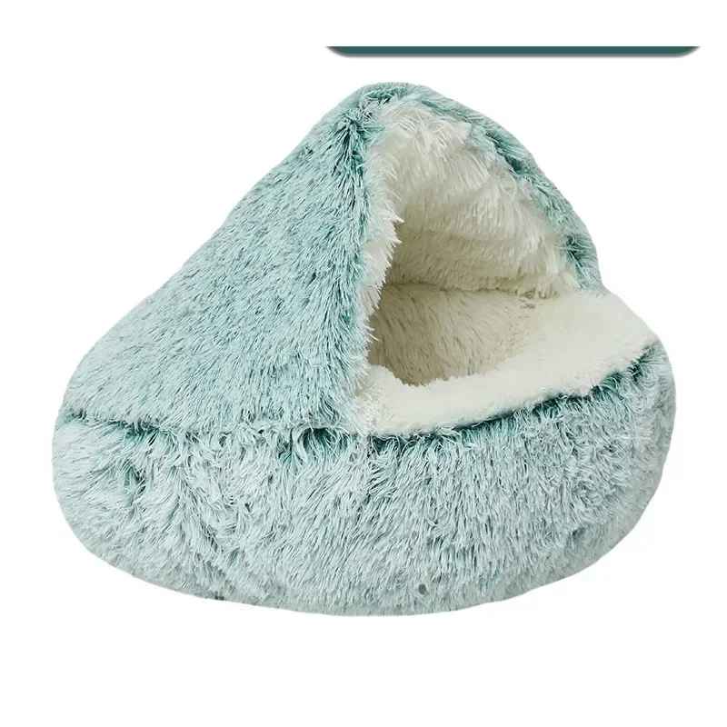 peluche vert lit pour chat