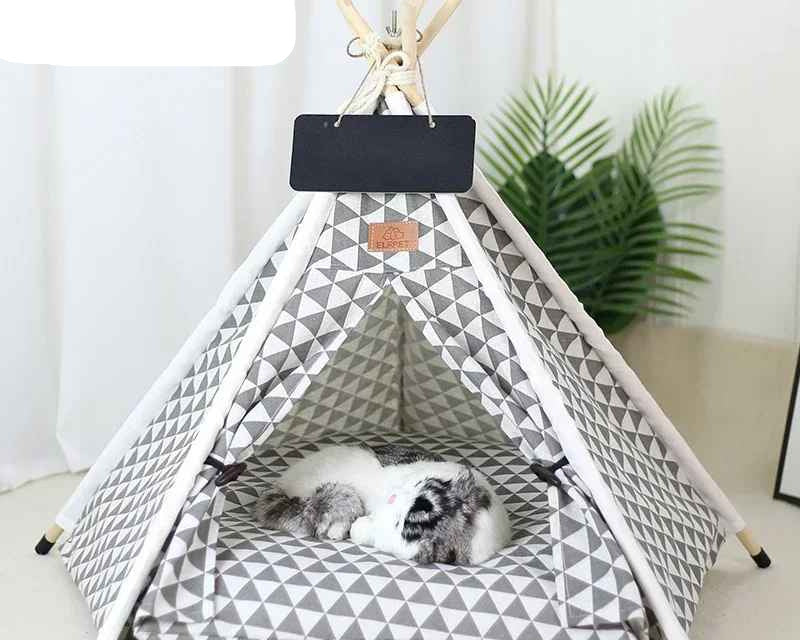 triangle gris tente tipi chat