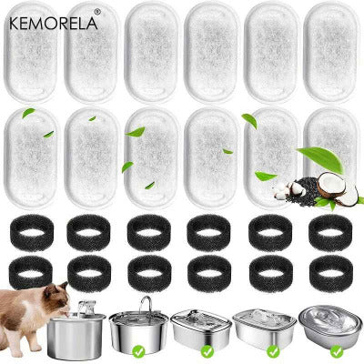 12 Filtres fontaine a eau pour chat, recharge - 