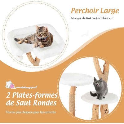 Arbre a chat en bois / Poirier massif 110cm 