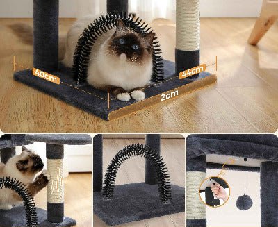 Arbre a chat petit | Multi - niveaux Élégant 106cm avec brosse