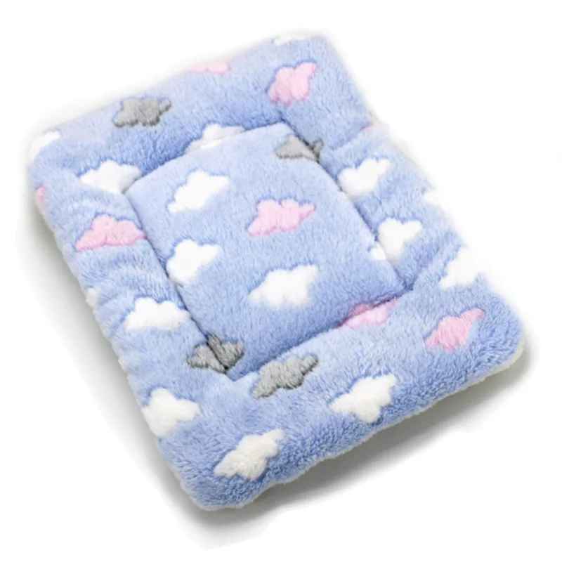 bleu nuages tapis de lit pour chat