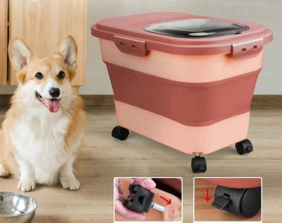 Boite à croquettes pour chat | Conservation Fraîcheur installation des roulettes