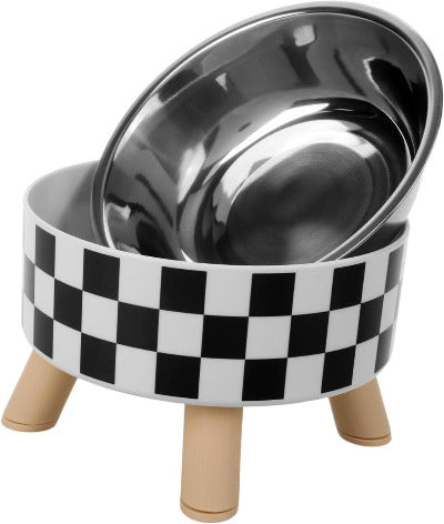 bol inox de la Gamelle pour chat surélevée Black & White 
