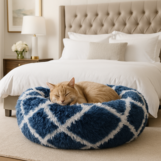 Lit rond en forme de Donut pour chat