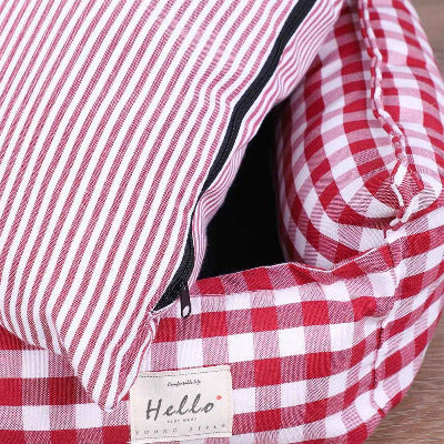 coussin panier chat vichy