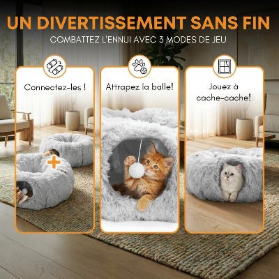 Coussin pour chat / Donut avec tunnel de jeu - Chat - Mellow