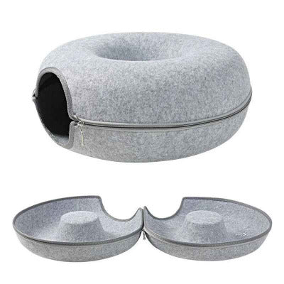 Coussin pour chat en forme de Donut démonté