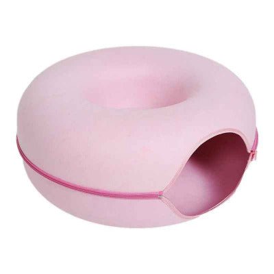 Coussin pour chat en forme de Donut rose