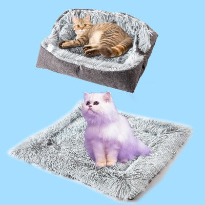 Coussin pour chat transformable en deux positions 