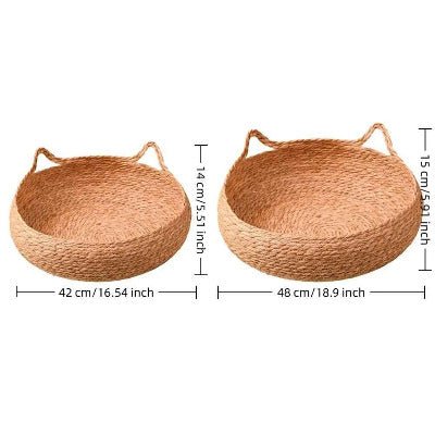 dimensions différentes du Panier chat en rotin tissé main 