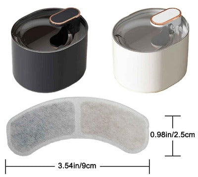 dimensions du filtre de la Fontaine a eau chat - Rotative 