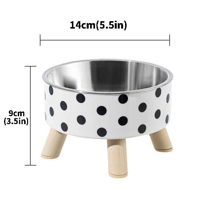 dimensions  de la Gamelle pour chat surélevée Black & White