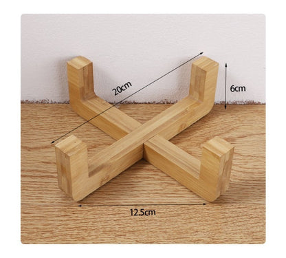 dimensions support en bambou de la gamelle anti glouton