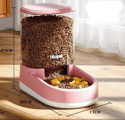 Distributeur automatique de croquettes pour chat rose