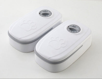 Distributeur de croquettes pour chat programmable gris double