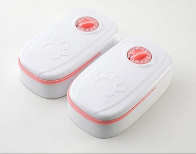 Distributeur de croquettes pour chat programmable rose double