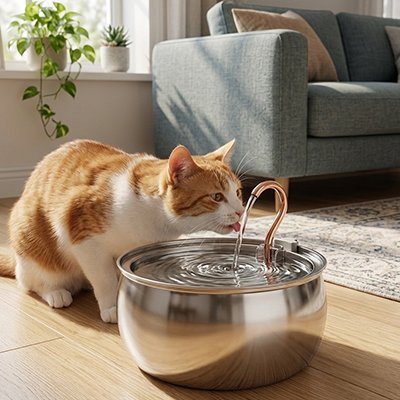 fontaine a eau Chat élégance hydratation