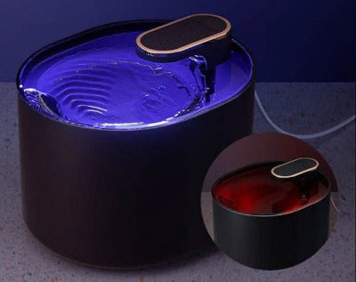 lumière batterie de la Fontaine a eau chat - Rotative noire