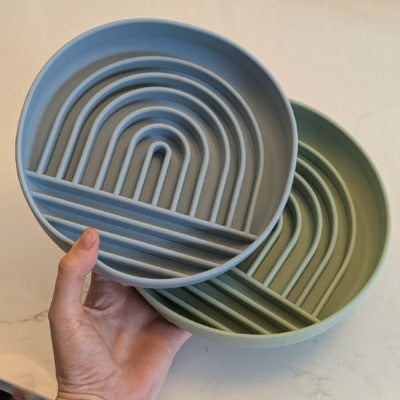 Gamelle anti glouton chat en silicone deux coloris