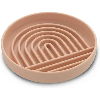 Gamelle anti glouton chat en silicone rose