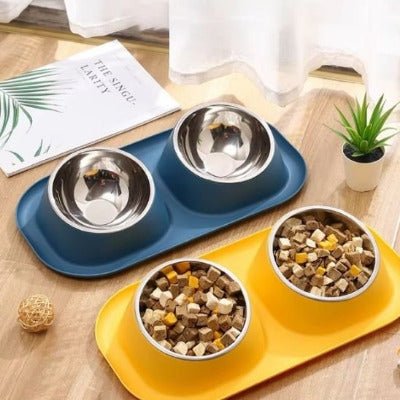 Gamelle chat | Double bol Ergonomique - deux couleurs