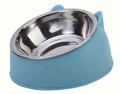 Gamelle chat | Oreilles de chat inclinaison à 15° - bleu