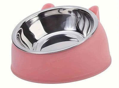 Gamelle chat | Oreilles de chat inclinaison à 15° - rose