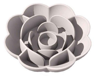 Gamelle pour chat anti glouton silicone fleur blanc