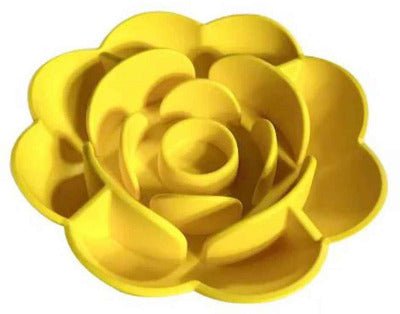 Gamelle pour chat anti glouton silicone fleur jaune