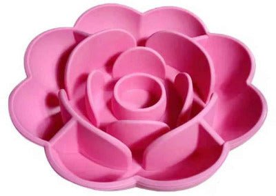 Gamelle pour chat anti glouton silicone fleur rose