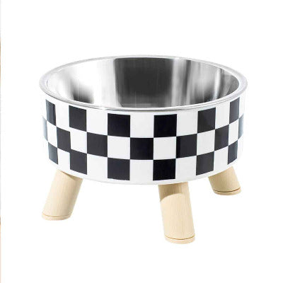 Gamelle pour chat surélevée Black & White damier